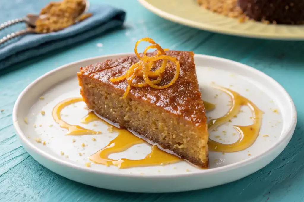 How to Make the Best Gluten-Free Greek Desserts at Home 5 Gluten-free Greek honey cake slice with spiced honey syrup and orange zest