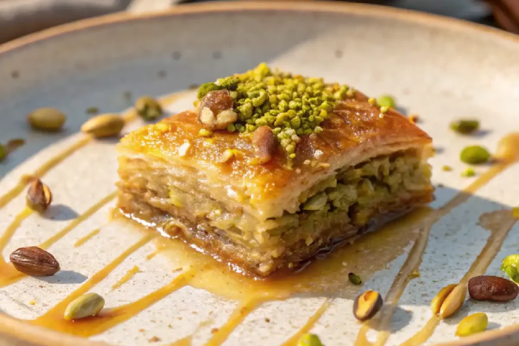 Vegan Greek Baklava made with agave syrup