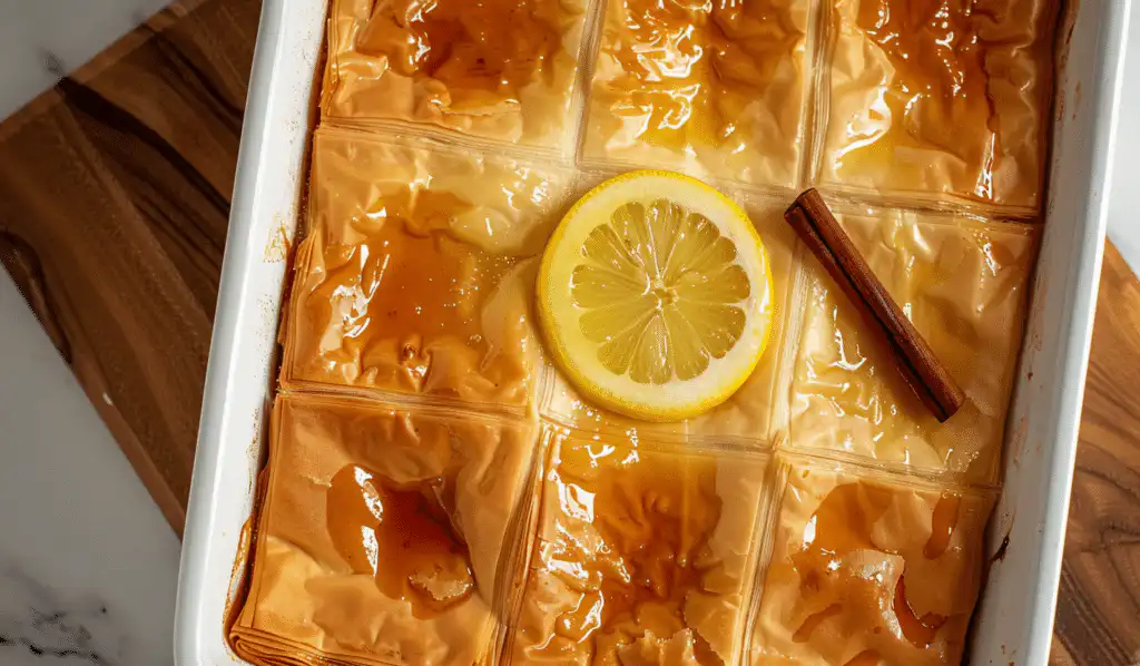 How to Make Galaktoboureko: Greece’s Favorite Custard Pie 6 u2433972119 httpss.mj .runu69vrXmX3QI Extra close up overhead b5242760 4ba7 41a6 9045 b262e9f07e48 2 compressed